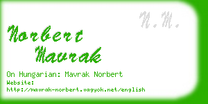 norbert mavrak business card